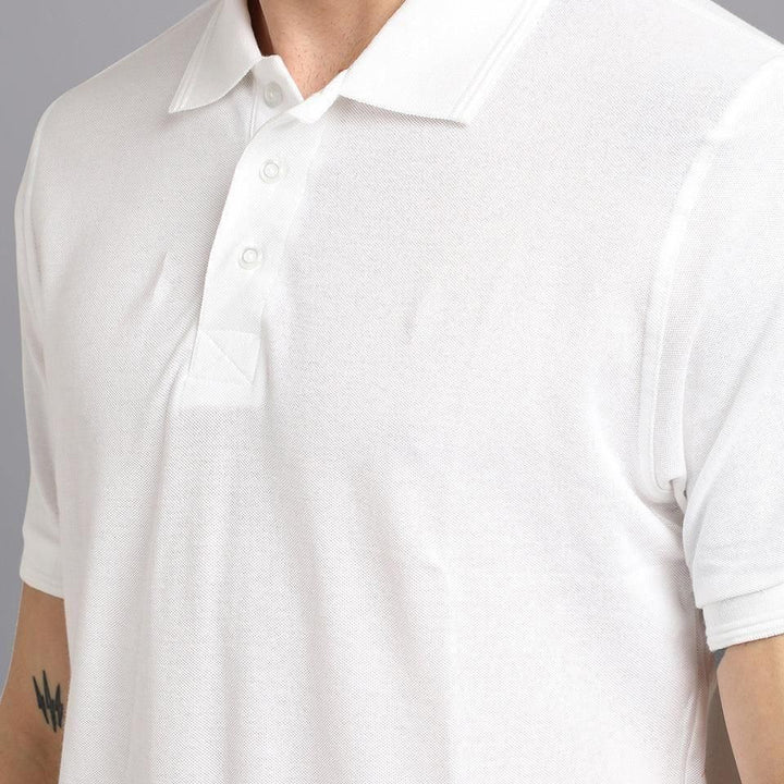 Matte Solid Half Sleeves Men's Polo T-Shirt