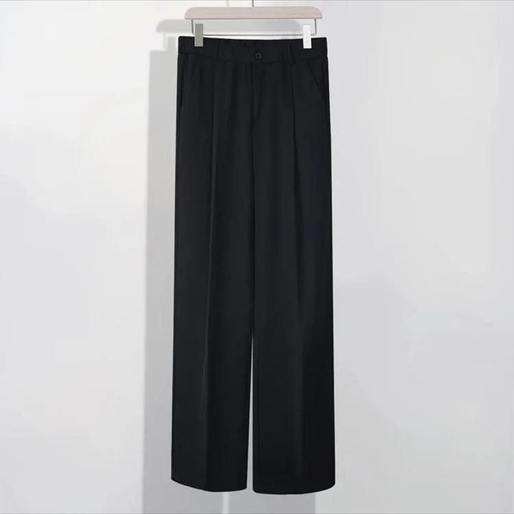 Men's Polyester Black Dry Stretchable Casual Trouser