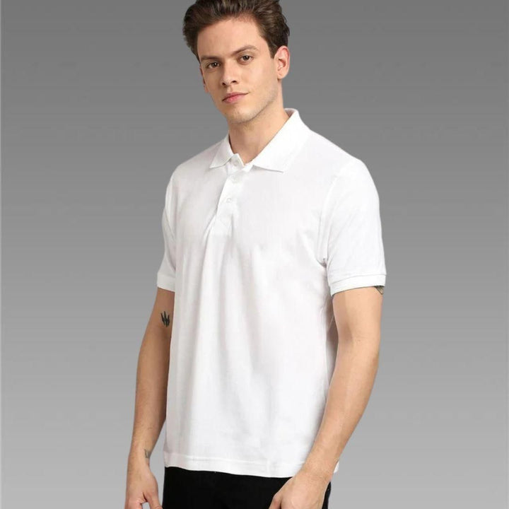 Matte Solid Half Sleeves Men's Polo T-Shirt