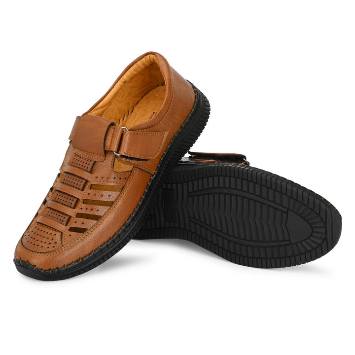 Men's Syntehtic Leather Tan Sandals