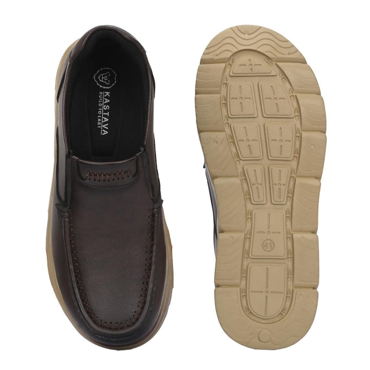 Men's Derby Slip On Brown Casual Shoes